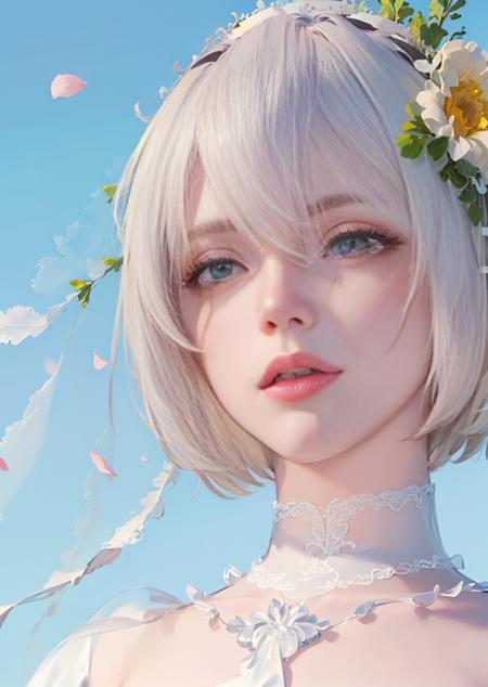 22329-543578409-bride 2b，1girl,whie hair,_(hyperrealistic_1.2), (extremely detailed CG unity 8k wallpaper), (ultra-detailed), masterpiece, best.png